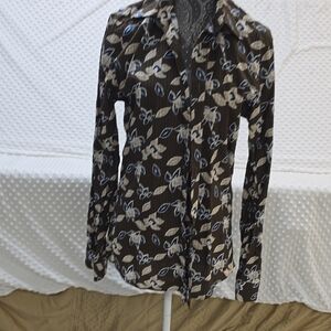 Men's Floral Casual Shirt - Black and Blue